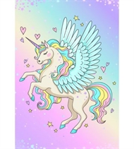 Mini-Glückwunschkarte, Einhorn, Regenbogenfarben